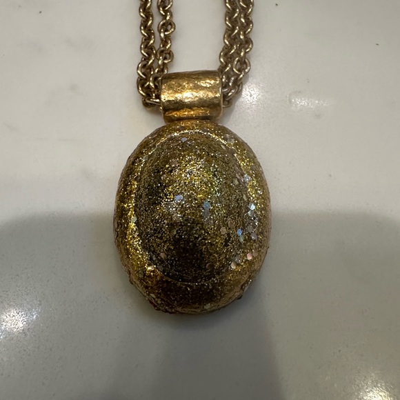 Vintage signed Monet hammered gold tone large oval